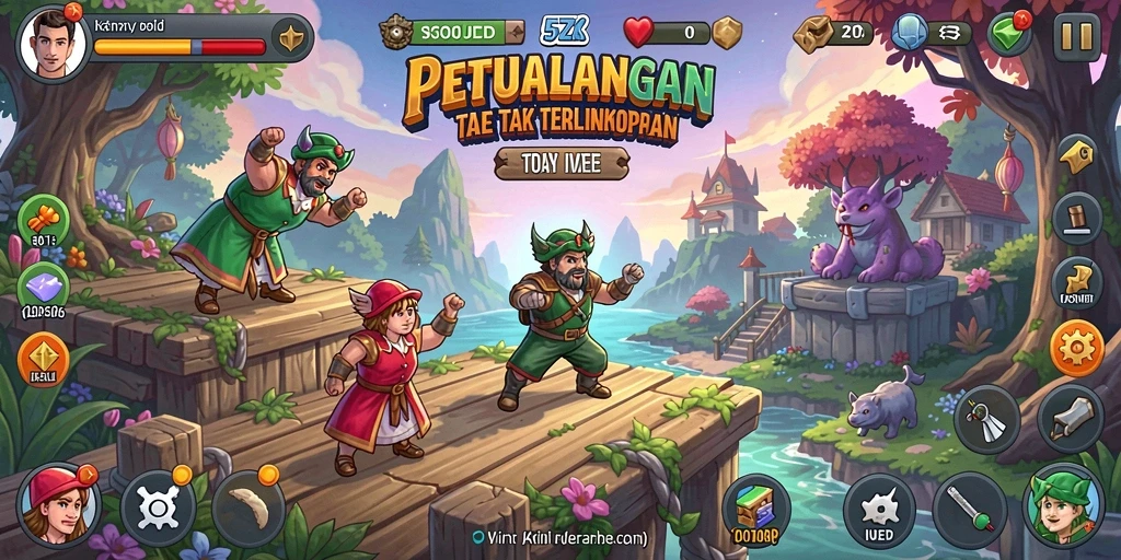 Tampilan gameplay 5ZK yang menarik dan penuh warna.