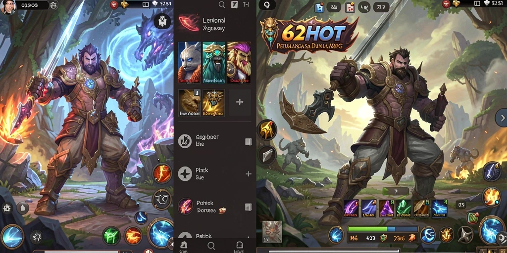 Screenshot gameplay 62HOT menampilkan aksi perang seru di dunia ARPG.