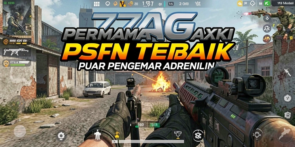 Tampilan aksi mendebarkan dalam gameplay FPS di 77AG.