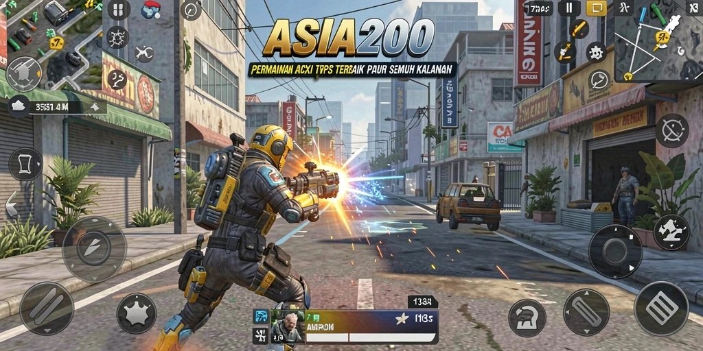 Screenshot utama ASIA200 menampilkan aksi seru dalam gameplay TPS.