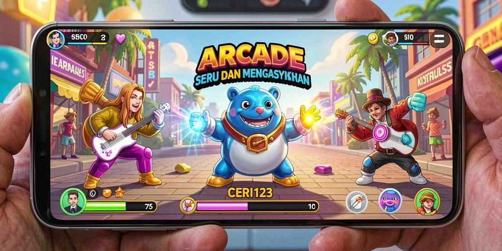 Screenshot CERI123 menampilkan aksi gameplay Arcade yang intens.