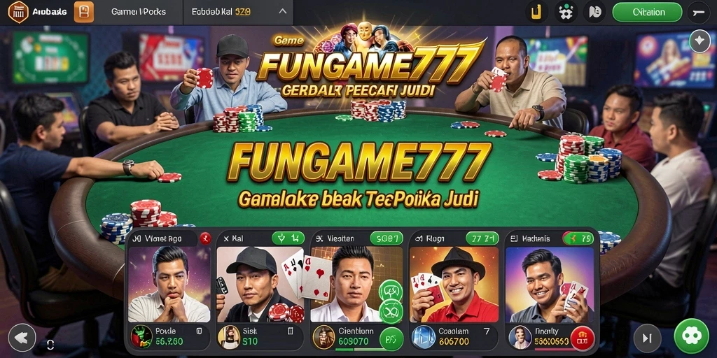 Screenshot gameplay seru FUNGAME777 menampilkan momen Poker mendebarkan.