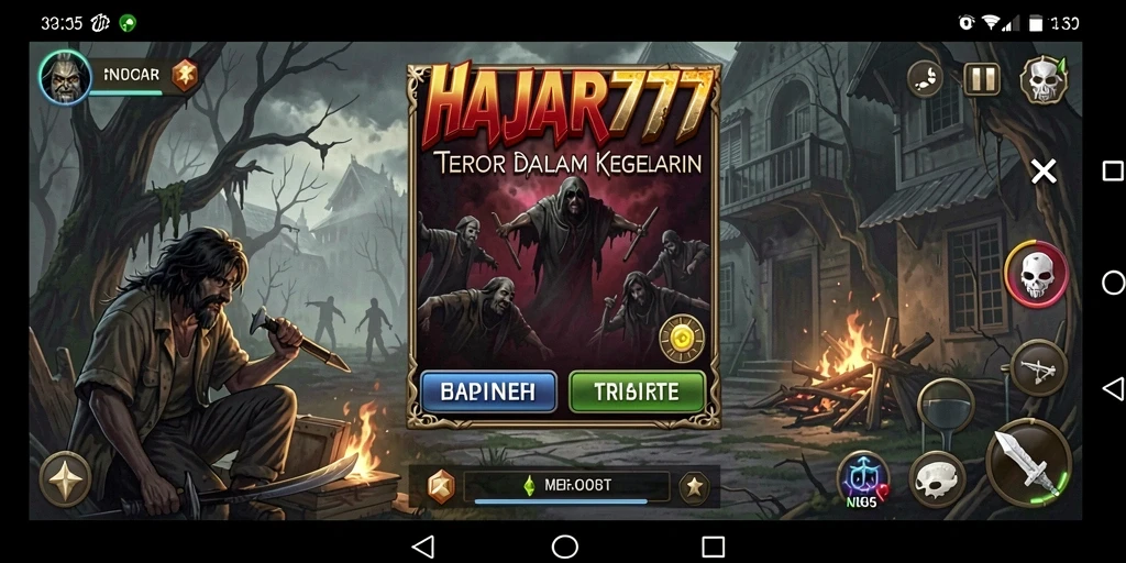 Tampilan gameplay menegangkan di dunia kegelapan HAJAR777.