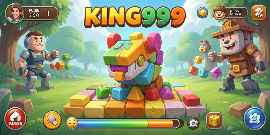 Tampilan gameplay KING999 dengan tantangan puzzle yang menarik.