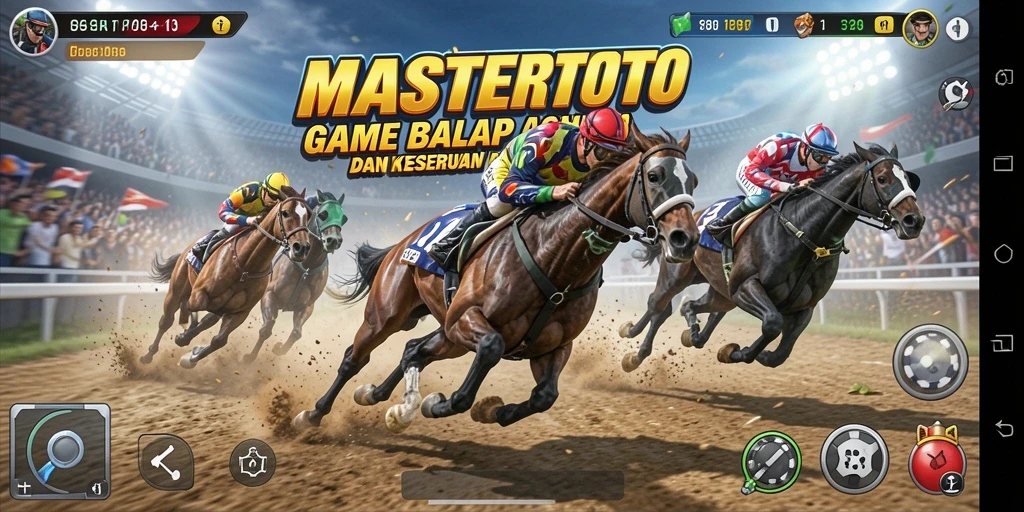 Screenshot MASTERTOTO menampilkan aksi balap menegangkan di trek yang penuh tantangan.