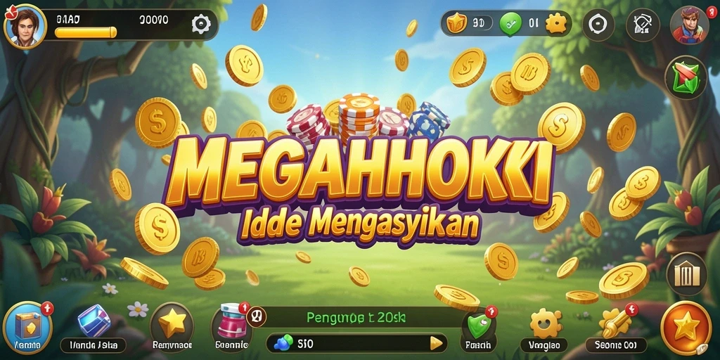 Tampilan gameplay menarik dari MEGAHOKI di layar.