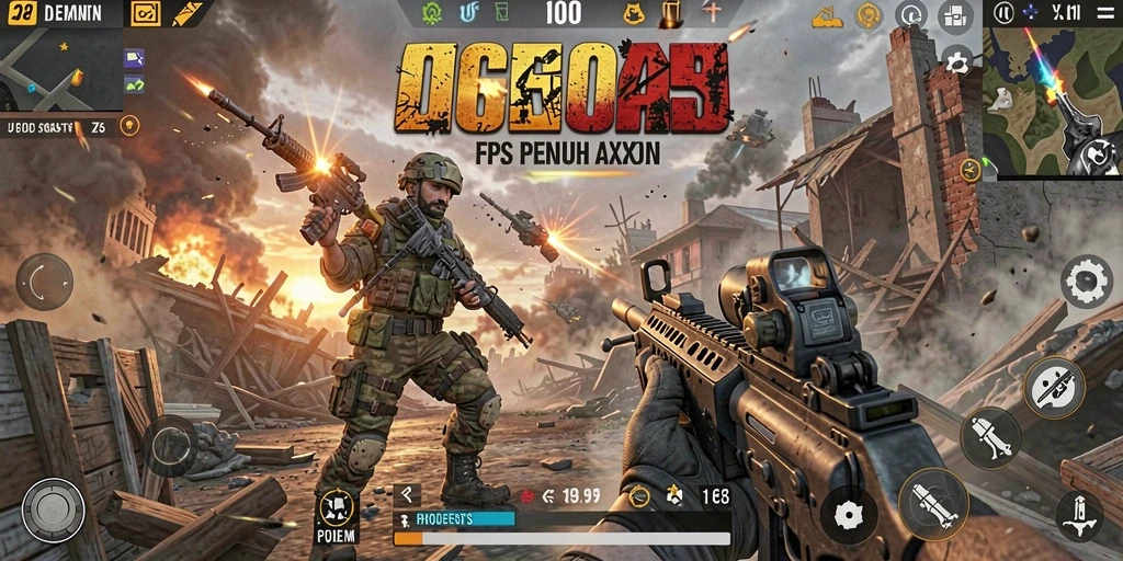 Screenshot gameplay OCE69 menampilkan aksi pertempuran yang mendebarkan.