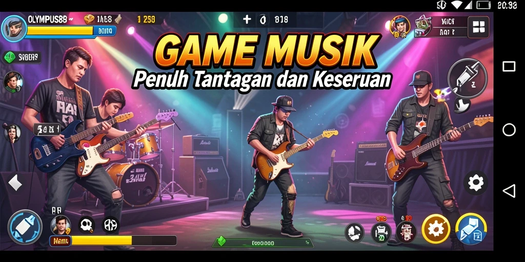 Tangkapan layar gameplay OLYMPUS88 menampilkan keseruan bermain musik.