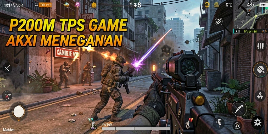Screenshot menampilkan aksi seru dalam gameplay P200M.