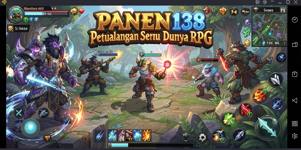 Tangkapan layar utama dari PANEN138 yang menunjukkan aksi seru RPG.