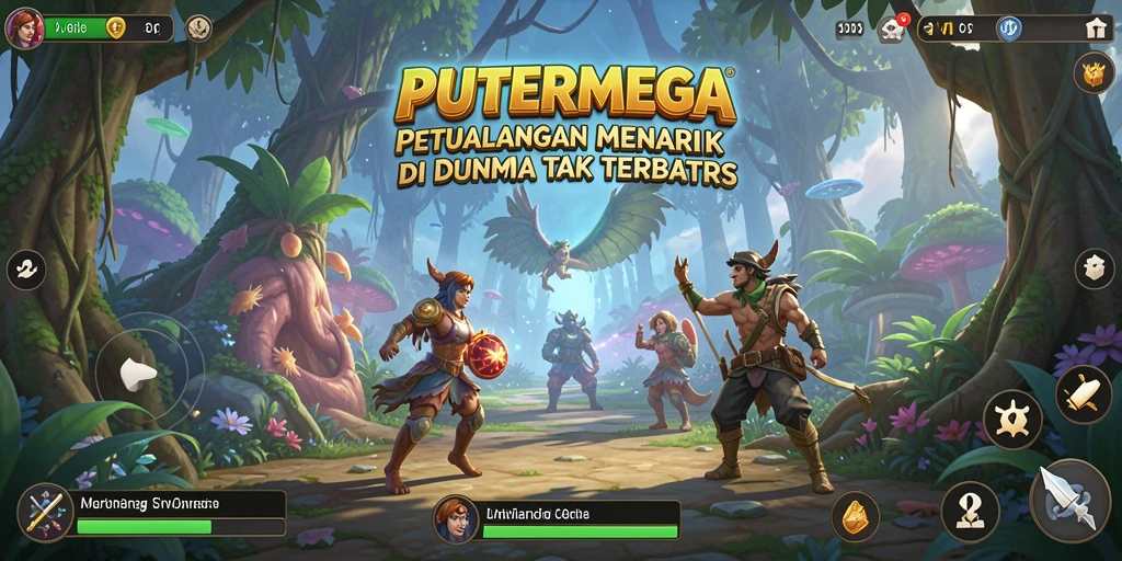 Tangkapan layar gameplay PUTERMEGA yang menunjukkan aksi mendebarkan dan lingkungan petualangan.