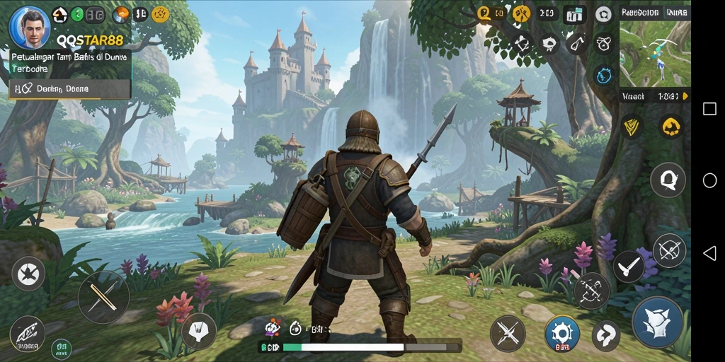 Tangkapan layar menarik dari gameplay <strong>QQSTAR88</strong> yang menunjukkan eksplorasi dunia terbuka.