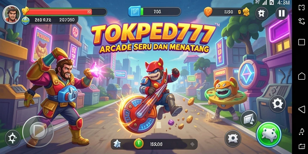 Tampilan gameplay seru dari TOKPED777 saat pemain melewati rintangan.
