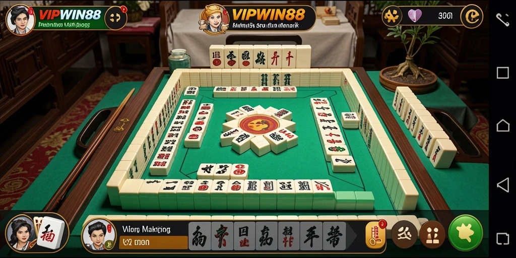 Screenshot gameplay VIPWIN88 yang menunjukkan keseruan bermain Mahjong.