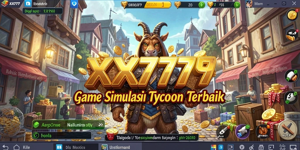 Tampilan gameplay XXX777 yang menunjukkan strategi bisnis yang kompleks.